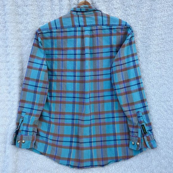 Highland County Members Only‎ Men's Blue Plaid Flannel Size XL - Picture 3 of 6